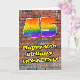 45:e födelsedagen: Roligt Graffiti-Inspired Rainbo Kort