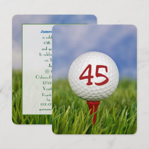 45:e Födelsedagsfesten Golf-tema Inbjudningar