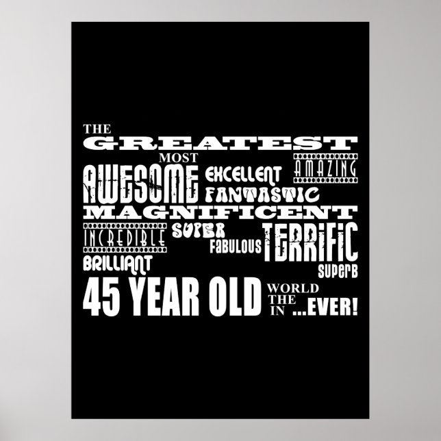 45:e Födelsedagsfesten Underbarare 40:e femårsålde Poster (Framsidan)