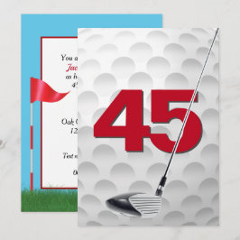 45:e Födelsedagsfestens Golf-tema Inbjudningar