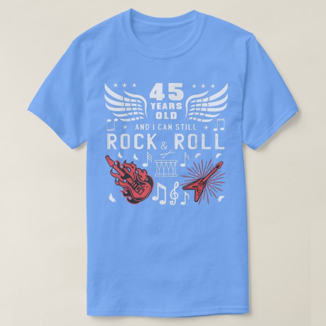 45:e födelsedagsgag som vrider 45 år gammal Guitar T Shirt (Design framsida)
