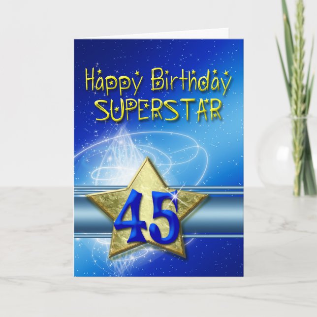 45:e födelsedagskort för Superstar Kort (Framsida)