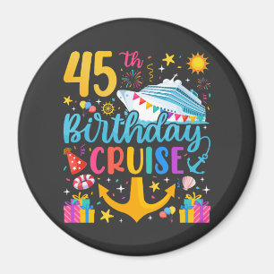 45:e födelsedagsrast B-Day Party Circle Magnet