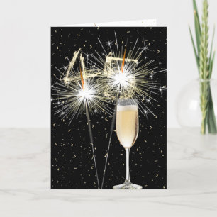 45:e födelsedagssparkler med vit Vin Kort