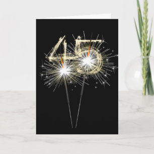 45:e födelsedagssparklers på svart kort