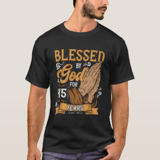 45:e födelsedagstäckande Religiösa som Gud välsign T Shirt