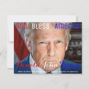 45:e och 47:e presidenten i USA Donald Trump Vykort