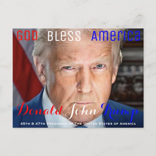 45:e och 47:e presidenten i USA Donald Trump Vykort (Framsida)