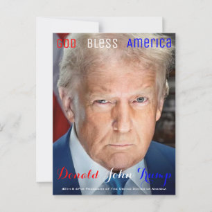 45:e och 47:e presidenten i USA Donald Trump Vykort