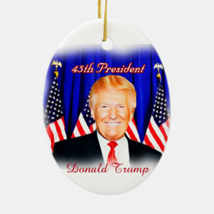 45:e presidenten Donald Trump _ Julgransprydnad Keramik