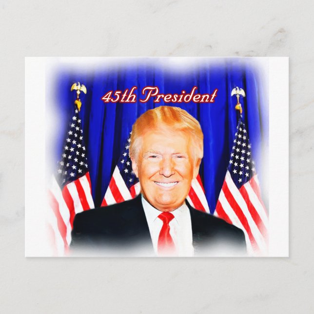 45:e presidenten-Donald Trump _ Vykort (Framsida)
