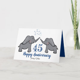 45:e safir-årsdagen för bröllop, söt elefant kort