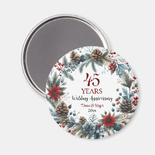 45:e Sapphire-Bröllop-årsdagen Elegant Winter Magnet