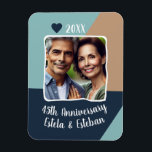 45:e Sapphire-Bröllop-årsdagen Foto Keepsaké Magnet<br><div class="desc">Den här anpassade magneten är perfekten för att fira din bröllop-milstolpe med ditt favoritfoto på personligen för att ge komen en tidlös nyckelmöjlighet i flera år.</div>