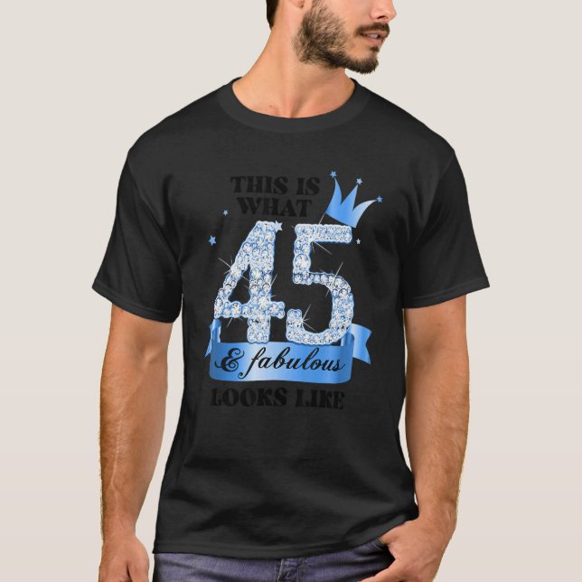 45 & Fabulous I Blue White Party Group Candid Phot T Shirt (Framsida)
