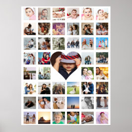 45 Fotokollage Personlig med hjärta Poster