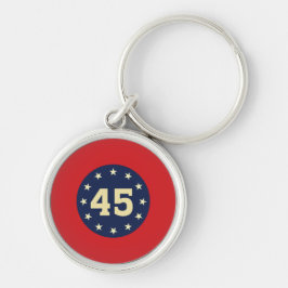 "45" KEYCHAIN RUND SILVERFÄRGAD NYCKELRING