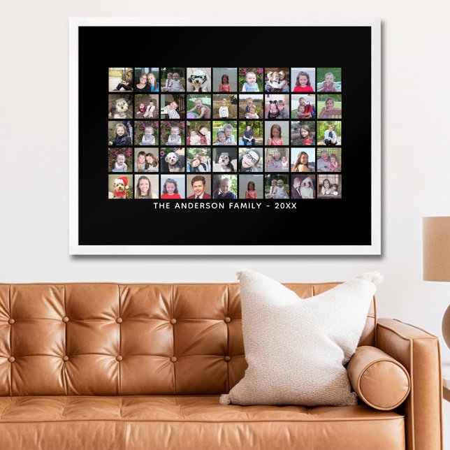 45-kvadratiskt rutnät för fotofärgning med text -  poster (Personalized Photo Poster)