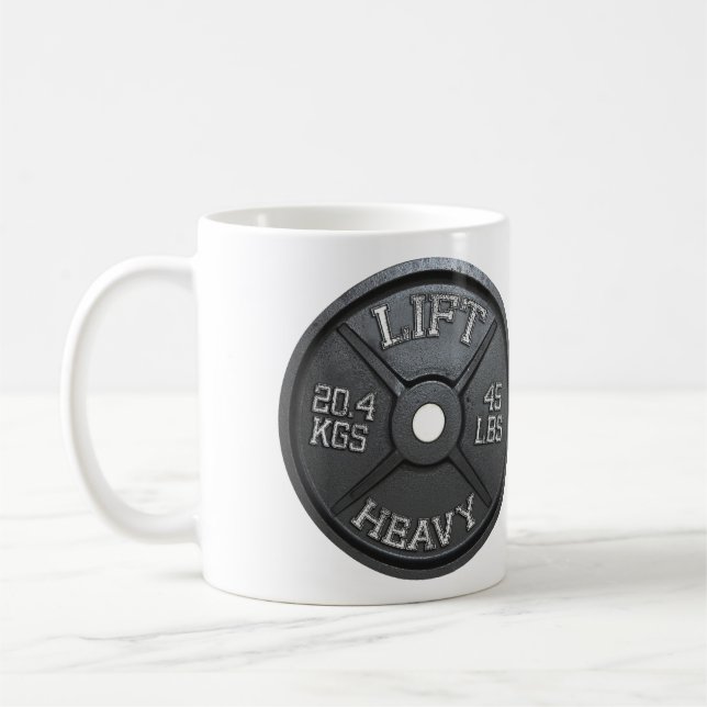 45 LBS Barbell Plate - HISS HEAVY Kaffemugg (Vänster)
