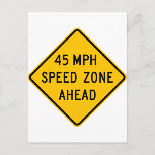 45 mph Zon hastighet framåt Vykort