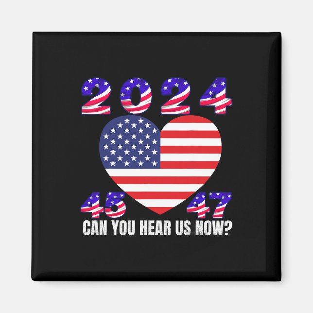 45 och 47 President Donald Trump American Flagga 2 Magnet (Framsidan)