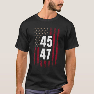 45 och 47 Trump 2024 Trendig Patriotic American Fl T Shirt