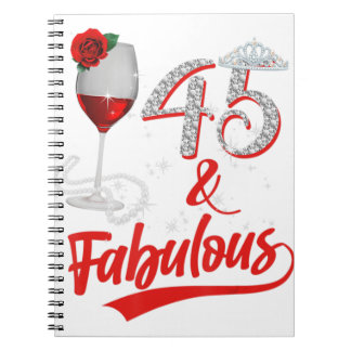 45 och Fabulous Queen Grattis på födelsedagen 45:e Anteckningsbok