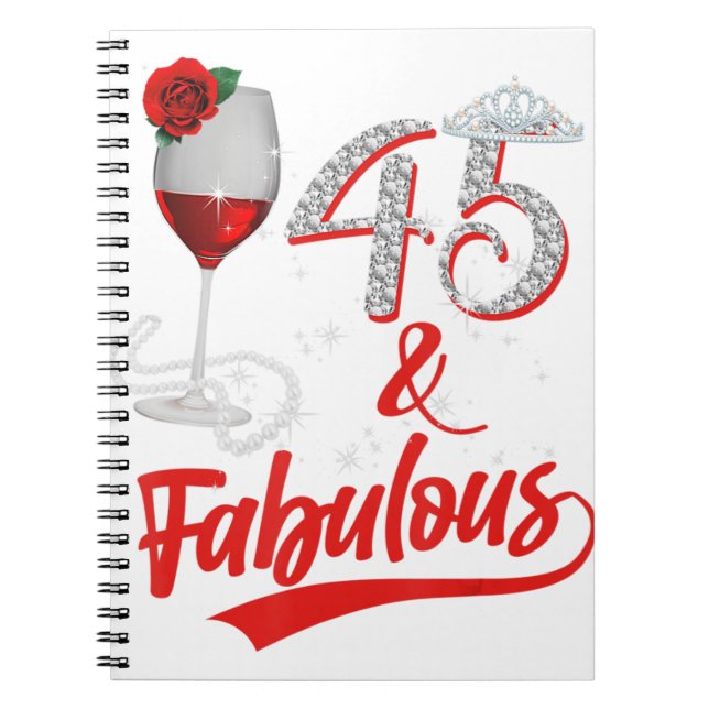45 och Fabulous Queen Grattis på födelsedagen 45:e Anteckningsbok (Framsidan)