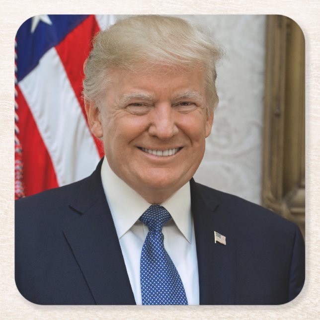 45 president Donald Trump Underlägg Papper Kvadrat (Framsidan)