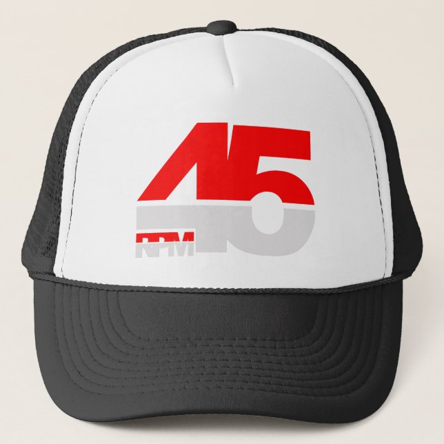 45 r/min - diskjockey för DJ-vinylTurntable Truckerkeps (Framsida)