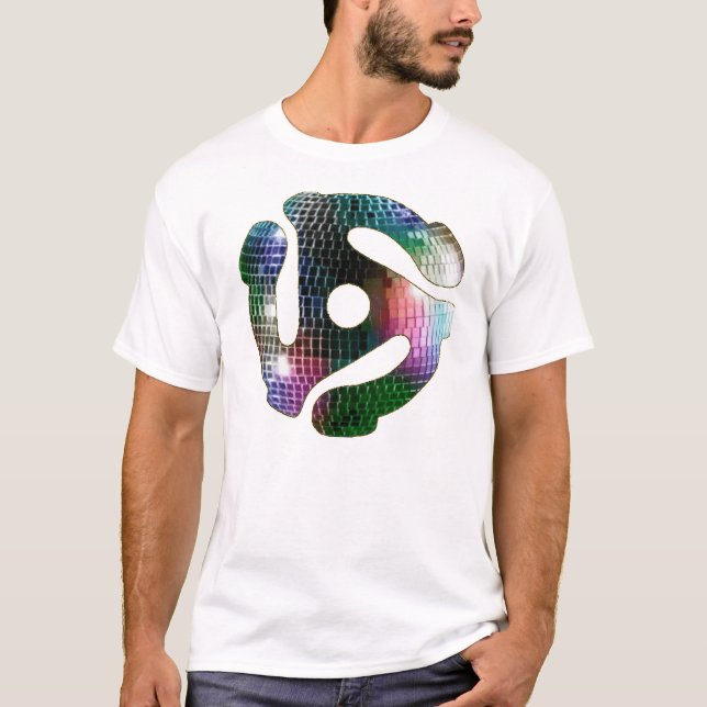 45 rekord- adapter - spegelboll tee shirt (Framsida)