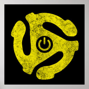 45 RPM-adapter Kraftsymbol Klistermärke Retro Viny Poster