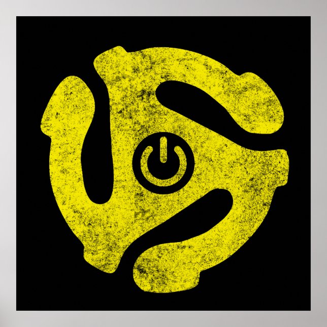 45 RPM Adapter Power Symbol Sticker Retro Vinyl  Poster (Framsidan)