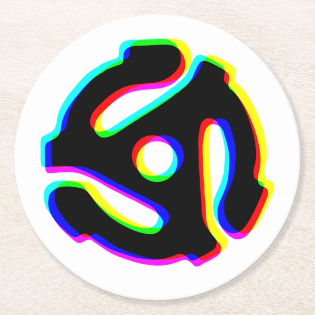 45 RPM-Papper Underlägg av postadapter Papper Rund (Framsidan)