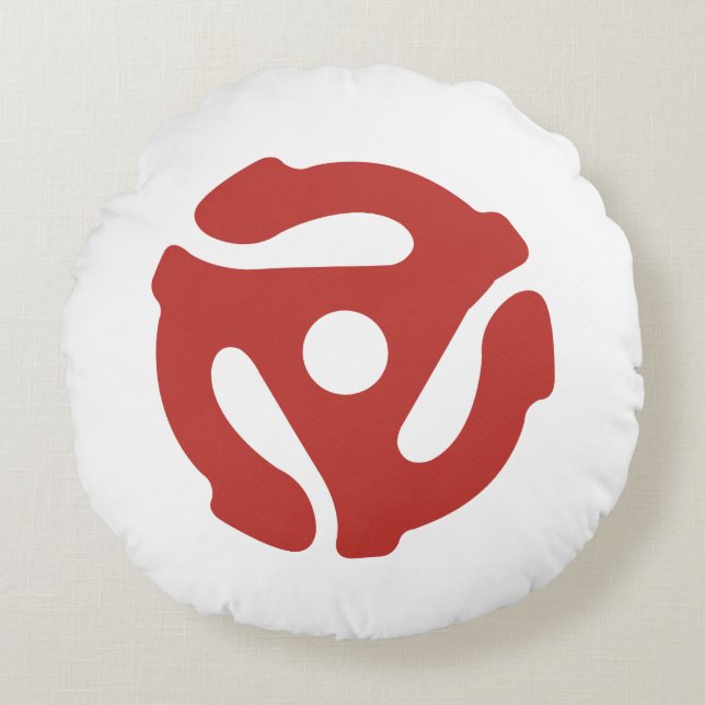 45 RPM-postadapter Audiophile Round Pillow Rund Kudde (Framsidan)