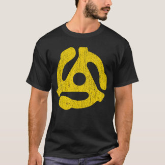 45 RPM skivadapter Vintage skivspelare Gul Grov T Shirt