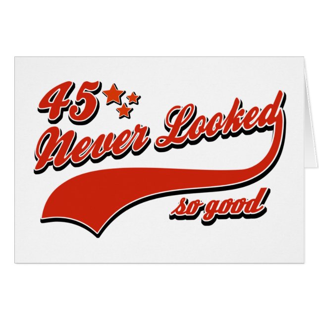45 som ses aldrig så bra hälsningskort (Framsidan Horizontal)