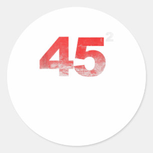 45 Valomeddelanden i två kvadratiska steg med tryc Runt Klistermärke