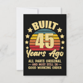 45 Years Ago All Parts Original 45th Birthday Tack Kort