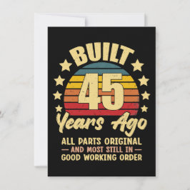 45 Years Ago All Parts Original 45th Birthday Tack Kort