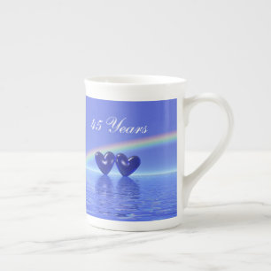 45th Årsdagsafirhjärtor Benporslin Mugg