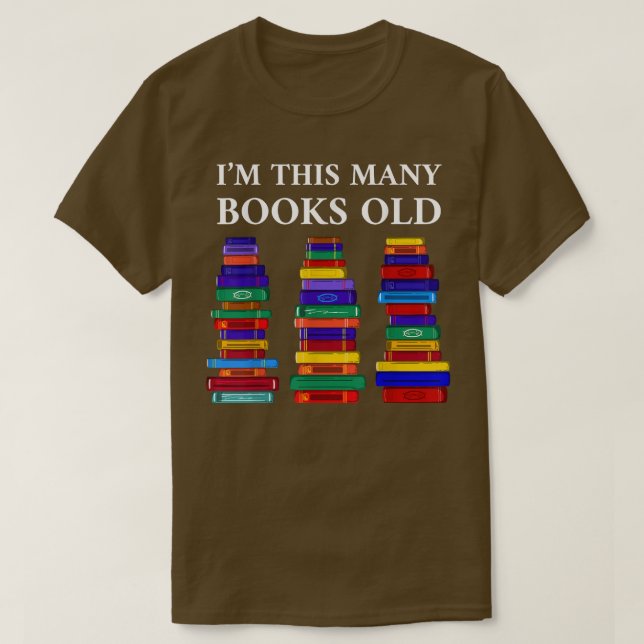 45th Birthday I'm This Many Books Old 45 Year Old  T Shirt (Design framsida)