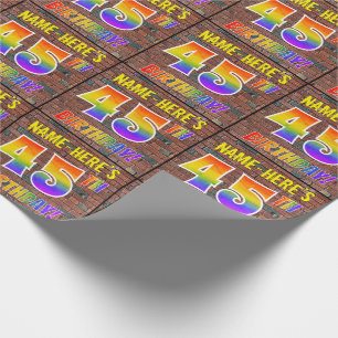45TH FÖDELSEDAG för grafittiregnbågeLook! & Presentpapper