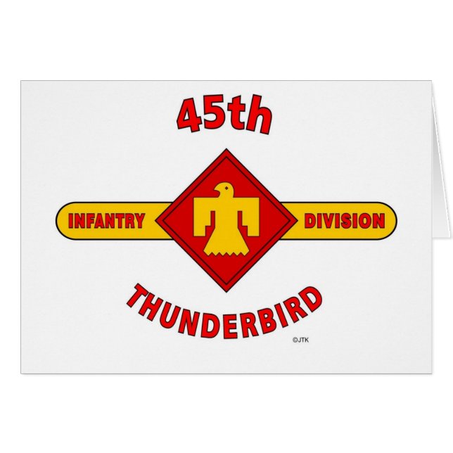 45TH INFANTERIUPPDELNING "THUNDEBIRD " HÄLSNINGSKORT (Framsidan Horizontal)