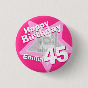 45th Knäppas emblem roliga shock rosa för Knapp