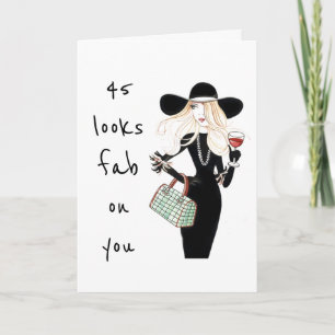 **45th OCH DU ÄR ABULÖS** ALLTID! BIRTHDAY CARD Kort