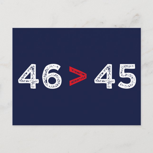 46 > 45 - Trump Borttappad Biden Won I Vykort (Framsida)
