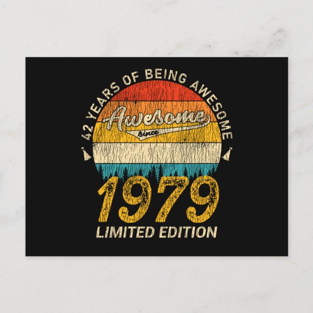 46 år gammal 1979 Retro Awesome 46-årspresent Vykort (Framsida)