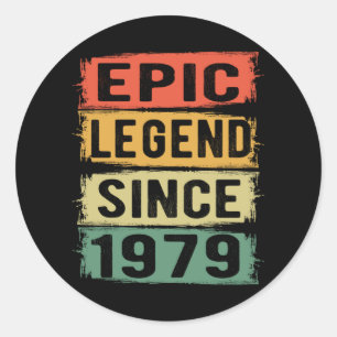 46 år gammal dag 1979 Epic Legend 46:e födelsedage Runt Klistermärke