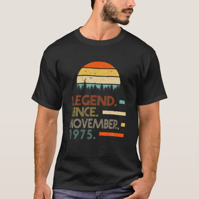 46 år gammal retro Birthday Gift-legend sedan nove T Shirt (Framsida)
